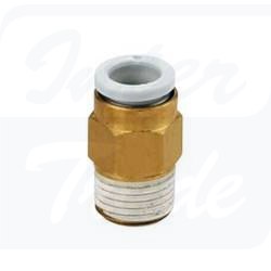 [KQ2H06-02AS] Złącza wtykowe białe - przyłączka prosta z gwintem zewnętrznym (M, R)